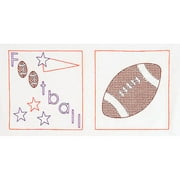 Stamped White Sport-Themed Quilt Blocks 14"X14" 6/Pkg-Football
