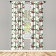 thumbnail image 3 of Ambesonne Hawaii Curtains, Palm Trees Hibiscus, Pair of 28"x63", Reseda Green Pale Pink, 3 of 5