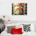 thumbnail image 4 of Shiartex  Nature Home Decor Fake Window View of Orange Misty Autumn Forest Hanging Prints for Living Room Wall Decorations - 20x16 in/16x12 in, 4 of 4