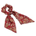thumbnail image 2 of Vintage Flower Hair Scrunchies Print Scarf Satin Ribbon Hair Tie, 2 of 7