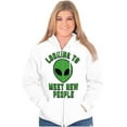thumbnail image 3 of Funny Nerdy Aliens UFOs Believers Unisex Fleece Graphic Zip Up Hoodie Brisco Brands 5X, 3 of 5