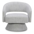 thumbnail image 3 of CHITA Swivel Fabric Accent Chair with Open Back&Wood Base,Modern Armchairs for Living Room Bedroom,Cloud, 3 of 8
