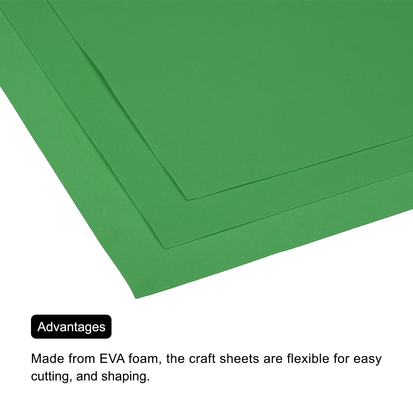 EVA Foam Sheets Grass Green 19.7 Inch x 35.4 Inch 1mm Thick Crafts Foam Pack of 5