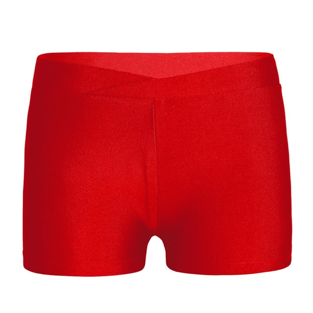 Aislor Shorts de Gymnastique Athlétiques pour Filles, Shorts de Danse, Bas de Ballet Rouge 6