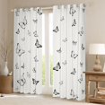 thumbnail image 2 of Castle Fairy Boys Girls Flying Butterflies Curtains Pack of 2 (42x84 Each),Black White Curtains Blackout,Spring Garden Bedroom Curtains,Breathable Home Decor, 2 of 6