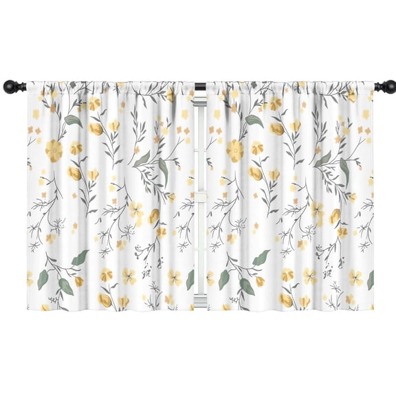 Blackout Kids Curtains,Pioneer Flower Floral Print Pattern Childrens Insulated Curtains Set Of 2,Bedroom Essentials,Toddler Room Decor 42"x54"