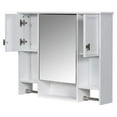 thumbnail image 5 of DEALTOPS Stylish Wall Mounted Bathroom Mirror Cabinet with Open Shelves and Towel Racks, White, 5 of 7