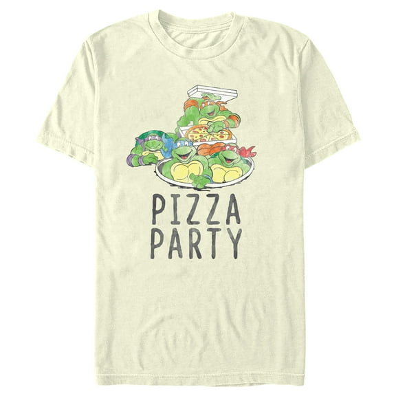 Men's Teenage Mutant Ninja Turtles Pizza Party Ninjas  Graphic Tee Beige 3X Large