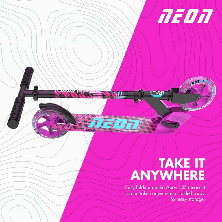 Yvolution Neon Kids Folding Kick Scooter Apex 145 - Pink Yvolution Neon Kids Folding Kick Scooter Apex 145 - Pink