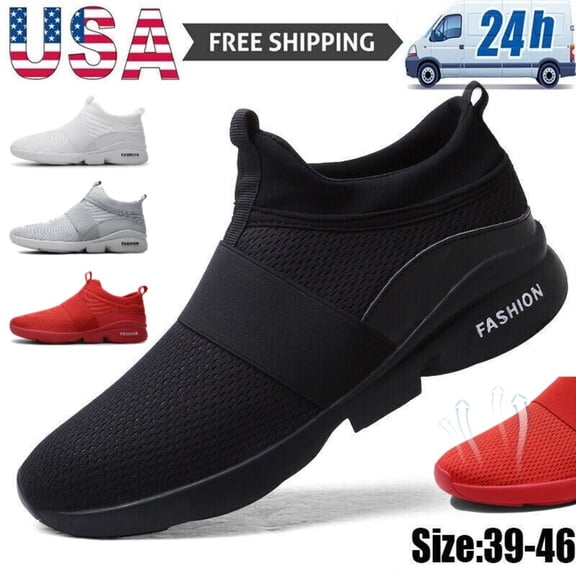 Men's Casual Slip on Tennis Shoes Outdoor Walking Athletic Running Sneakers Gym