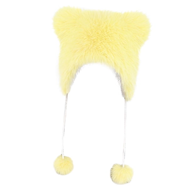 Gorro de invierno para niños con orejeras, ligero y adorable, para exteriores, con protección para las orejas. Amarillo