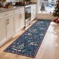 thumbnail image 3 of Wonnitar Christmas Hallway Runner Rug 2x8, Non Slip Soft Long Kitchen Carpet Runner, Washable Low Pile Xmas Tree Carpet Runner for Entryway Bathroom Holiday Winter Decor, Navy Blue, 3 of 10