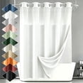 thumbnail image 2 of LVRLVR 1Pc Diamond Jacquard Shower Curtain Set, Heavyweight Polyester, Tassel & Hookless 2 Styles, Bathroom Curtain with Liner or Hooks, 2 of 7