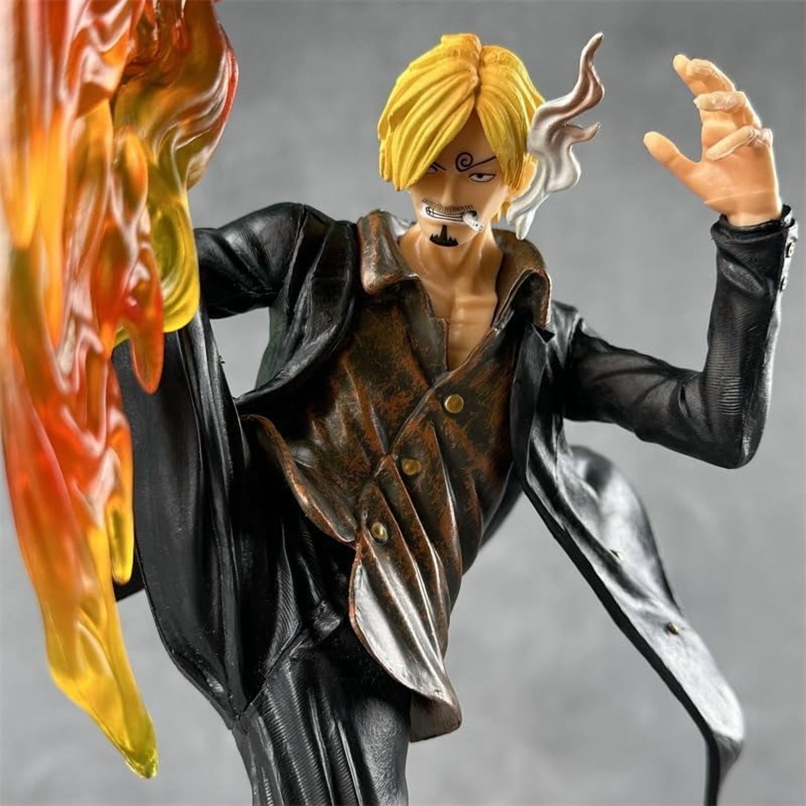 Sanji Figure Standing Fighting Sanji Action Figures 35cm/13.8inch PVC Character Figurine Cosplay Model Collectible for Anime Fans Gifts