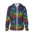 thumbnail image 2 of Uemuo Magical Mushrooms and Flowers Pattern Women's Full Zip UPF 50+ Sun Protection Hoodie Jacket Long Sleeve Sun Shirt Hiking Outdoor Performance with Pockets-X-Large, 2 of 9