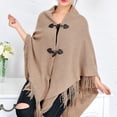 thumbnail image 4 of MESSUEN Thick Shawl Long Shawl Knit Poncho Scarf Womens Women Poncho Sweater Shawl Poncho for Women's Shawls Khaki A, 4 of 6