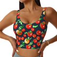 thumbnail image 2 of Uemuo Tomatoes Pattern Women's Sports Bra - High Impact Support, Breathable, and Comfortable Athletic Bra for Running, Yoga, and Workouts, 2 of 9