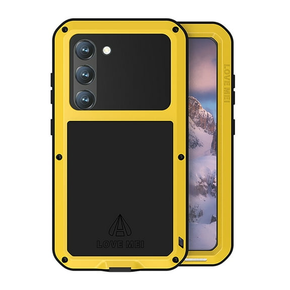 Allytech Military Grade Shockproof Case Cover for Samsung Galaxy S24 Plus with Build in Screen Protector, Heavy Duty Protective Dustproof Three Layers Armor Phone Case for Galaxy S24 Plus, Yellow