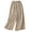 Khaki, variant on Homenesgenics Pants for Women Plus Size Casual Summer Drawstring Elastic High Waist Linen Pant Pockets Cropped Trouser