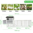 thumbnail image 2 of 113" Wooden Chicken Coop, Large Outdoor Hen House with Run and Nesting Box, Poultry Cage Rabbit Hutch with Waterproof Anti-UV Panel for Backyard Outdoor, Gray, 2 of 9