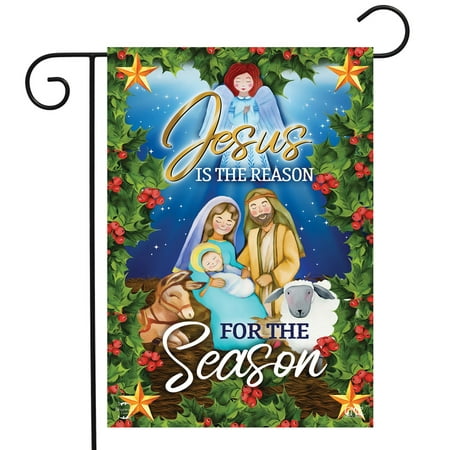 Jesus Is The Reason Christmas Garden Flag Religious Nativity 12.5" x 18"