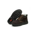 thumbnail image 5 of Woobling Men Slip Resistant Ankle Bootie Steel Toe Safety Boot Outdoor Comfort Plush Lined Dark Brown 6, 5 of 7