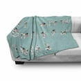 thumbnail image 2 of Alphabet Soft Flannel Fleece Blanket, Print of Nursery Themed Graphic of Z with Whimsical Cow Printed Letters, Cozy Plush for Indoor and Outdoor Use, 70" x 90", Pale Blue Grey Blush, by Ambesonne, 2 of 5
