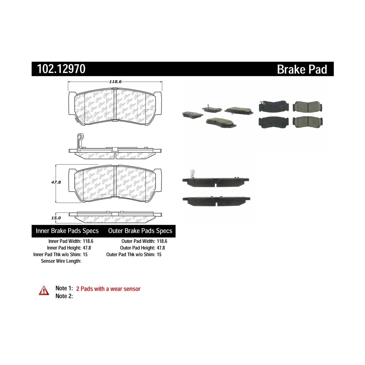C-TEK SEMI-METALLIC BRAKE PADS WITH SHIMS