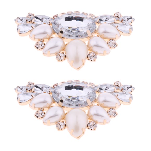 2 Uds Clips de cristal para zapatos de Mujer Sunnimix Adornos de zapatos de cristal Champagne