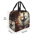 thumbnail image 2 of Rateoe Flower Cat Couple Pattern Insulated Lunch Bag with Thick Aluminum Foil Lunch Tote Bag with Front Pocket for Men and Women, Ideal for Work, School, Picnics, and Travel, 2 of 5