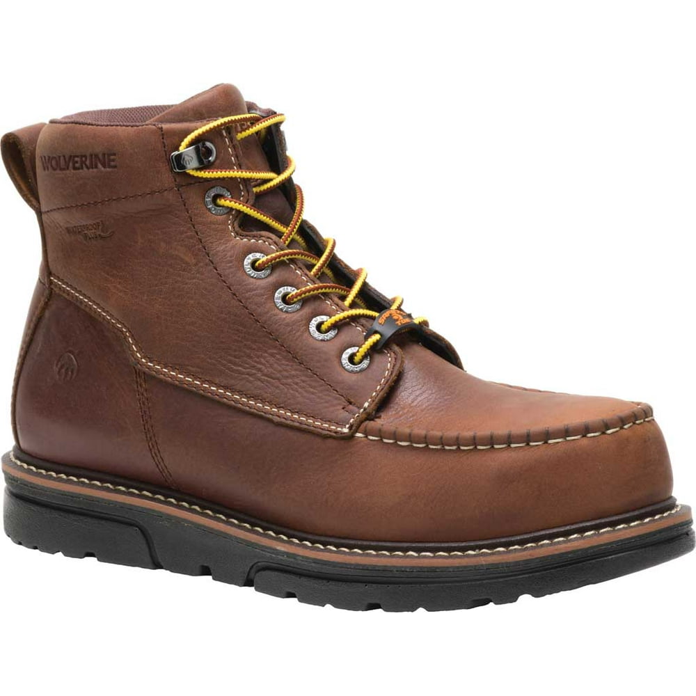 Wolverine - Men's Wolverine I-90 DuraShocks Composite Moc Toe Work Boot Brown Full Grain Leather