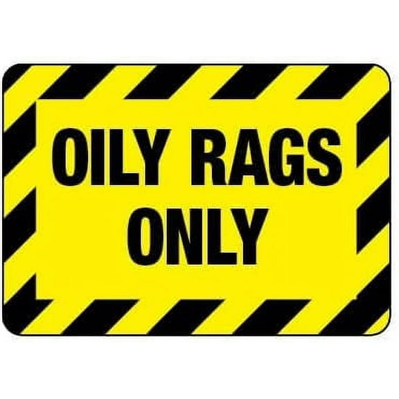 Oily Rags Only Sign Safety & Compliance Signs/OSHA & ANSI Compliant Safety Signs/Chemical Hazard & Chemical Warning Signs Metal Sign Tin Sign 8x12 Inch