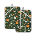 thumbnail image 7 of Yayeee Pot Holders Kitchen Heat Resistant with Pockets 7"x9.8" Cotton Oven Cooking Hot Pads, Orange Flowers, 7 of 7