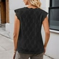 thumbnail image 4 of MIXUE Womens Summer Tops Lace Solid Color V Neck Sleeveless Vest Fashion Pullover Tshirts Streetwear,Black,L, 4 of 7