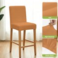 thumbnail image 4 of Pumpkin Orange Bar Stool Covers - Stretch Dining Chair Covers Set of 2, Autumn Solid Color Farmhouse Fall Bar Chair Cover Removable Counter Stool Pub Chairs Slipcovers Protectors for Kitchen/Cafe, 4 of 9