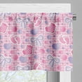 thumbnail image 3 of Ambesonne Cartoon Valance Pack of 2, Bows and Buttons Ribbon, 54"X18", Pale Pink and Mauve, 3 of 5