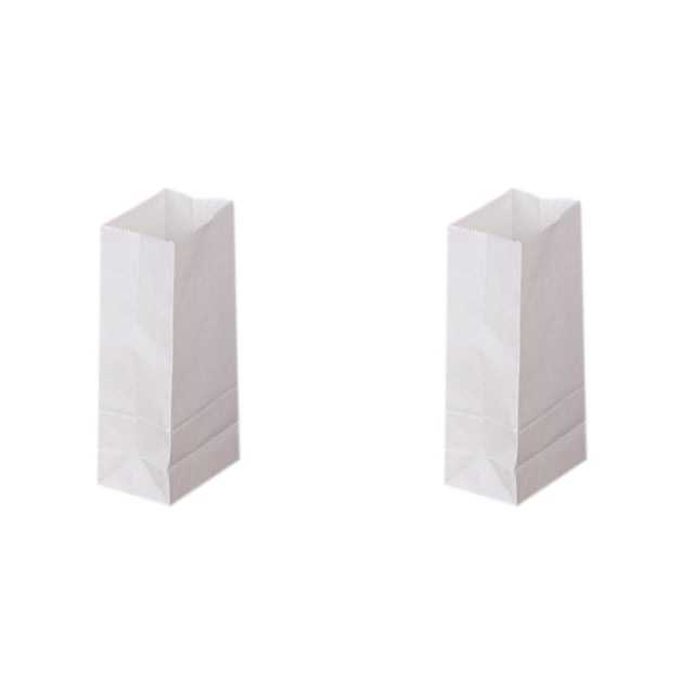 YWIYIUD 100PCS 7.09x3.54x2.17 Inch Portable White PaperBags Durable and Practical StorageBags for Packing Lunch PartyFavors Cookies WeddingFavors and Snacks