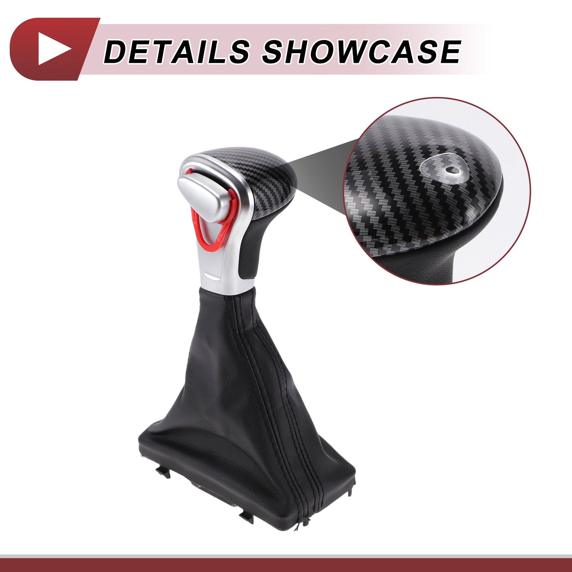 Unique Bargains Gear Shift Knob with Cover Automatic Stick Shifter Knob for Audi A4 allroad 2013-2014 Faux Leather Black