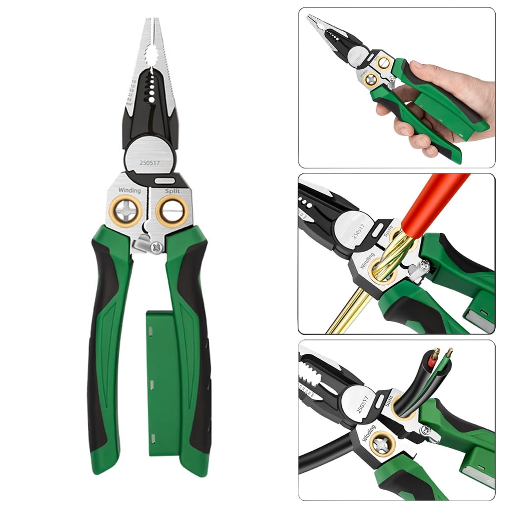 BQBQERT Professional Ergonomic Voltages Testing Wire Stripper for Electrical Cable Cutting Stripping Home Industrial Use