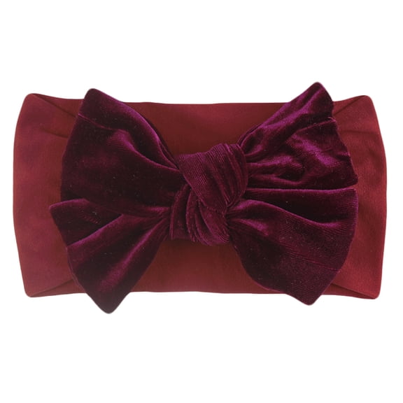 Bmisegm Baby Headbands Cute Stretchy Soft Solid Elastic Bow Headband for Girls Kids Baby Hair Ties 0-4Y 01_,One Size