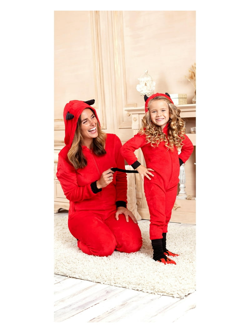 Halloween Mommy & Me Onesie Pajama Costume, Devil (Girls), Size