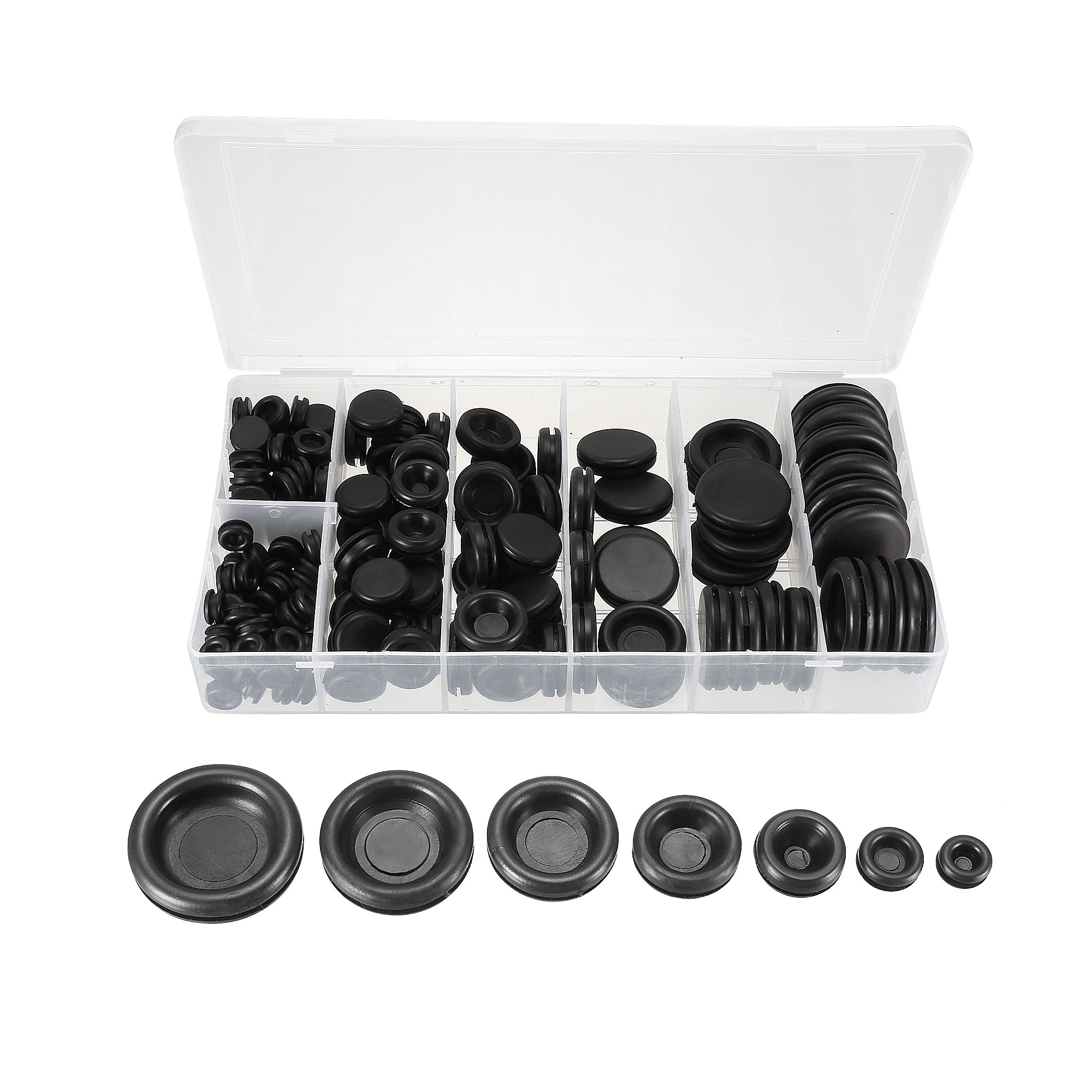 Rubber Grommet Assortment Set 7 Size Wire Gasket Rings for Hole Plug