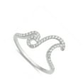 thumbnail image 4 of CHOOSE YOUR COLOR White CZ Double Wave Promise Ring .925 Sterling Silver Band Female Size 10, 4 of 4