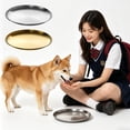 thumbnail image 2 of Thickened Stainless Steel Flat Pet Dish for Flat-Faced Cats and Small Dogs – Anti-Slip Shallow Feeding Plate for Kittens,Easy to Clean Metal Tray,Size XL, 2 of 5