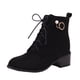 thumbnail image 1 of NECHOLOGY Botas Mujer Adulto Femenino Zapatos Botines de mujer Botas de mujer con perlas a la moda y borlas, botas de tacón grueso con cordones en la parte delantera de ante sólido (Black, 8.5), 1 of 4