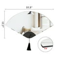 thumbnail image 2 of Asymmetrical Mirror, Irregular Fan Shaped Decorative Mirror Black Mirror with Tassel Pendant Wall Mirror Accent Decor for Living Room, 2 of 8
