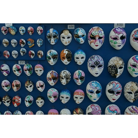 Canvas Print Masks Ceramic Souvenir Venice Ceramics Mask Italy Stretched Canvas 10 x