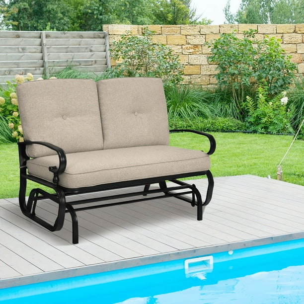 COSTWAY Fauteuil de Jardin Éxterieur Lot de 2 avec Coussins