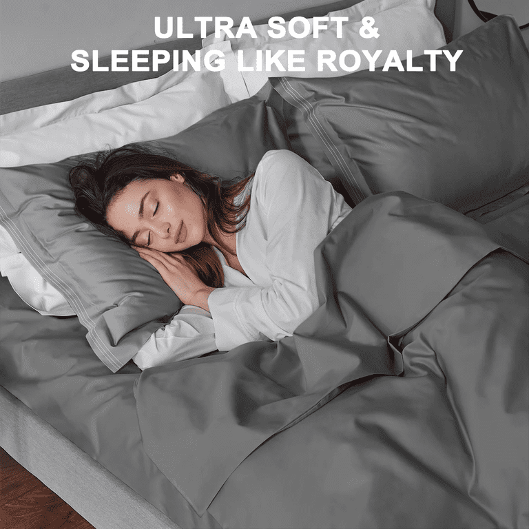 GPED 4-Piece Queen Sheet Set, Microfiber, Deep Pocket, Dark Grey photo 2