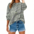 thumbnail image 2 of Craaazy Sweatshirt For Women Leaf Print Oversized Fall Fashion Long Sleeve Blouses Camo Maple Graphic Shirts Gifts For Women, 2 of 9